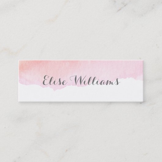Roze Waterverf contactkaart Contactkaartje (Voorkant)