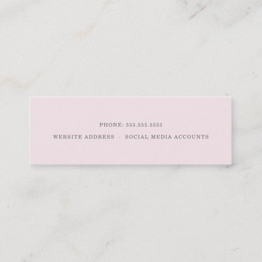 Roze Waterverf contactkaart Contactkaartje (Achterkant)