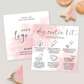 Roze Waterverf Cookie Decorating Kit Care Kaarten Vierkante Visitekaartje