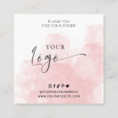 Roze Waterverf Cookie Decorating Kit Care Kaarten Vierkante Visitekaartje (Achterkant)