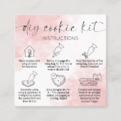 Roze Waterverf Cookie Decorating Kit Care Kaarten Vierkante Visitekaartje (Voorkant)