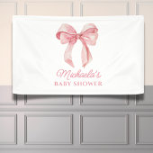 Roze Waterverf Coquette Bow Minimal Baby shower Spandoek