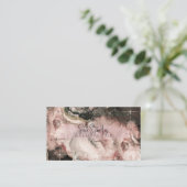 Roze Waterverf Cosmic Galaxy Sparkle Beaukle Visitekaartje (Staand voorkant)