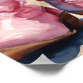 Roze Waterverf Cowgirl laarzen Poster (Hoek)