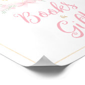 Roze Waterverf Crest Baby shower Boeken en geschen Poster (Hoek)