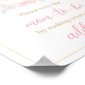 Roze Waterverf Crest Baby shower Envelope Station Poster (Hoek)