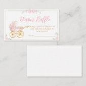 Roze Waterverf Crest Baby shower Luier Raffle Informatiekaartje (Voorkant / Achterkant)