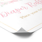Roze Waterverf Crest Baby shower Luier Raffle Poster (Hoek)