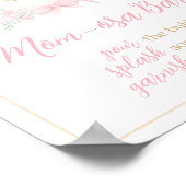 Roze Waterverf Crest Baby shower Moeder Osa Bar Poster (Hoek)