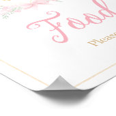 Roze Waterverf Crest Baby shower Voedsel Poster (Hoek)