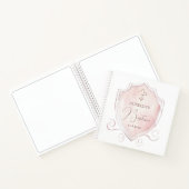Roze Waterverf Crest doop gastenboek Notitieboek (Binnen)