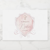 Roze Waterverf Crest doop Sparkling Wijnetiket (Enkel label)