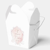 Roze Waterverf Crest doop verwijderen Bedankdoosjes (Geopend)