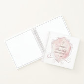 Roze Waterverf Crest eerste communie gastenboek Notitieboek (Binnen)