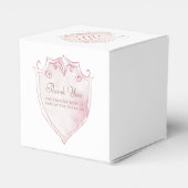 Roze Waterverf Crest Eerste Communie Kubus Bedankdoosjes (Achterkant)
