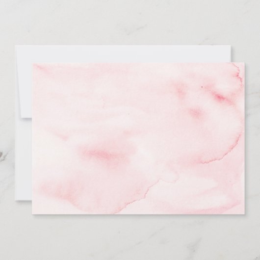 Roze Waterverf Cross Floral Baptism Uitnodiging (Achterkant)