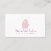 Roze Waterverf Cupcake Bakkerij Visitekaartje (Voorkant)