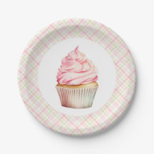 Roze Waterverf Cupcake
