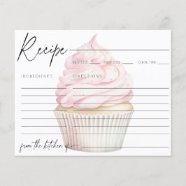Roze Waterverf Cupcake Recept Kaart