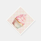 Roze Waterverf Cupcake Servet (Hoek)