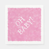 Roze Waterverf Custom Text Baby shower Oh Baby Servet (Voorkant)
