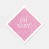 Roze Waterverf Custom Text Baby shower Oh Baby Servet (Hoek)