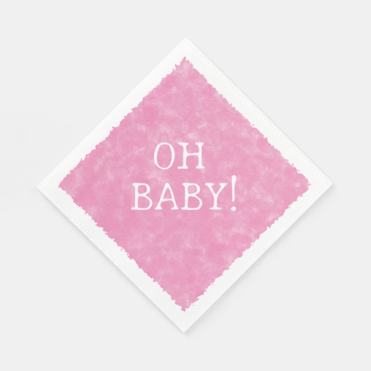 Roze Waterverf Custom Text Baby shower Oh Baby Servet (Hoek)