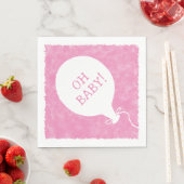 Roze Waterverf Custom Text Baby shower Oh Baby Servet (Insitu)