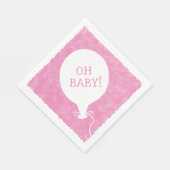 Roze Waterverf Custom Text Baby shower Oh Baby Servet (Hoek)