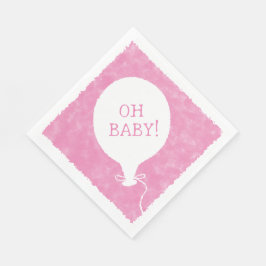 Roze Waterverf Custom Text Baby shower Oh Baby Servet