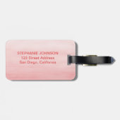 Roze Waterverf Cute Safari Oerwouden Bagagelabel (Achterkant horizontaal)