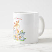 Roze Waterverf Cute Safari Oerwouden Grote Koffiekop (Voorkant rechts)