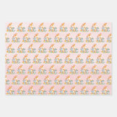 Roze Waterverf Cute Safari Oerwouden Inpakpapier Vel (Voorkant 3)