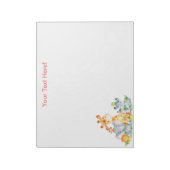 Roze Waterverf Cute Safari Oerwouden Notitieblok (Linkerzijde)