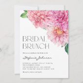Roze Waterverf Dahlia Flower Spring Bridal Brunch Kaart (Voorkant)