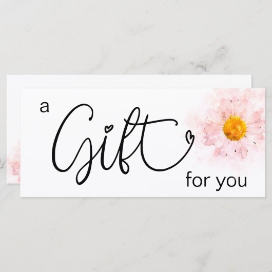 *~* Roze Waterverf Daisy Heart Minimalist Girly (Voorkant / Achterkant)