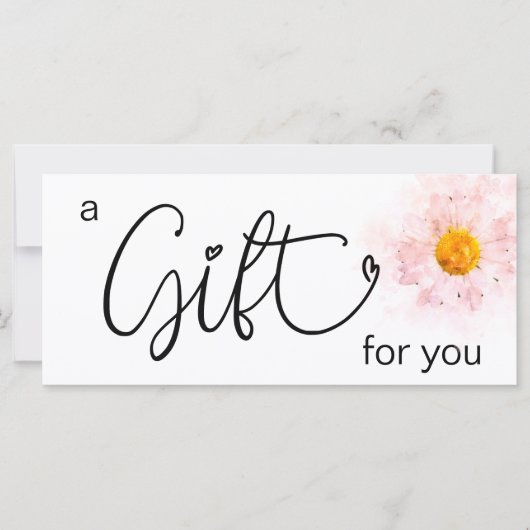 *~* Roze Waterverf Daisy Heart Minimalist Girly (Voorkant)