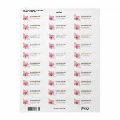 Roze Waterverf Daisy Retouradreslabel Etiket (Full Sheet)