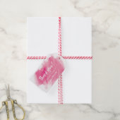 Roze waterverf Dank u labels | Favoriete labels Cadeaulabel (Met Touw)
