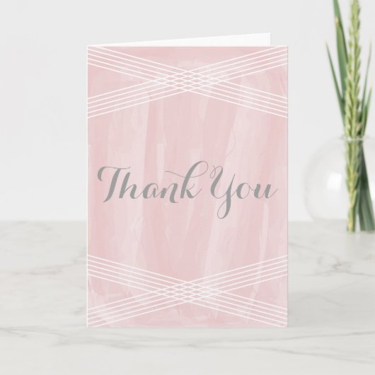 Roze Waterverf Deco Hartelijk dank Bedankkaart (Voorkant)