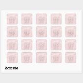 Roze Waterverf Deco sparen de Datum Vierkante Sticker (Vel)