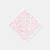 Roze Waterverf Design Aangepaste naam Sweet Chic Servet (Hoek)