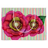 Roze Waterverf Digitale geverfde bloemen Gift Bag Groot Cadeauzakje (Voorkant)