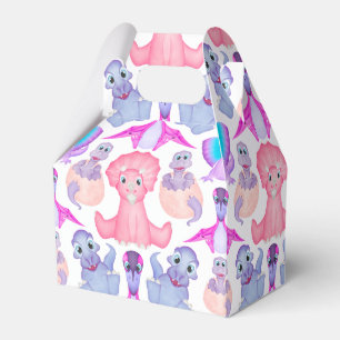 Roze Waterverf Dinosaur Birthday Baby shower Bedankdoosjes