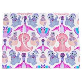 Roze Waterverf Dinosaur Birthday Baby shower Groot Cadeauzakje