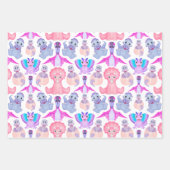 Roze Waterverf Dinosaur Birthday Baby shower Inpakpapier Vel (Voorkant 3)