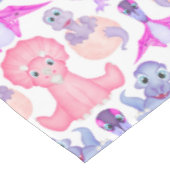 Roze Waterverf Dinosaur Birthday Baby shower Tafelkleed (Gekanteld)