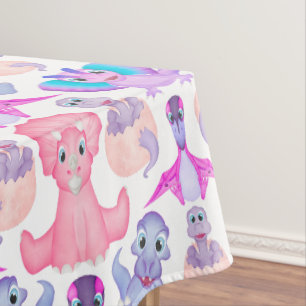 Roze Waterverf Dinosaur Birthday Baby shower Tafelkleed