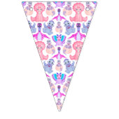 Roze Waterverf Dinosaur Birthday Baby shower Vlaggetjes (Tweede vlag)