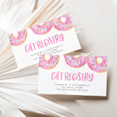Roze Waterverf Donuts Sprinkles Gift Registry Informatiekaartje